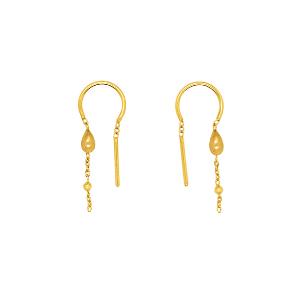 Teardrop Dancer Threaders in Gold - Top Teardrop