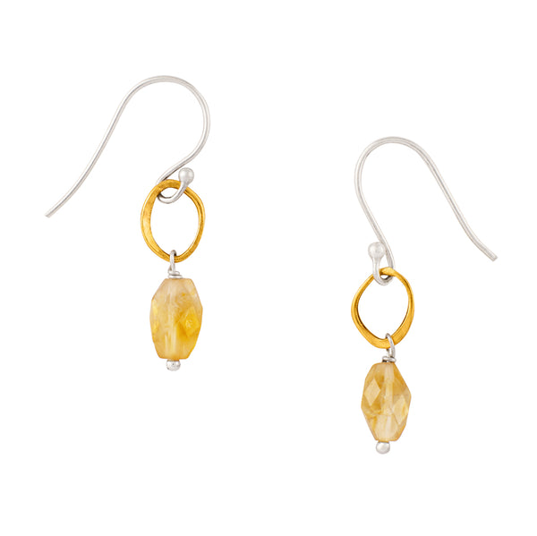 Orbit Earrings in Citrine