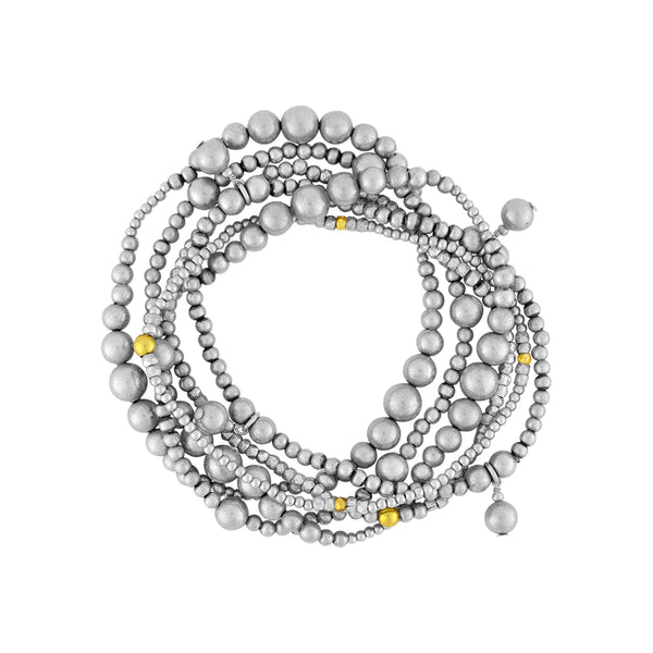 Smoldering Silver Bonfire Stretch Bracelet set-