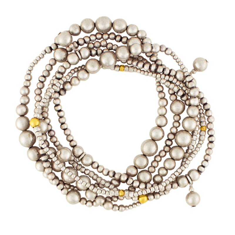 Smoldering Silver Bonfire Stretch Bracelet set-