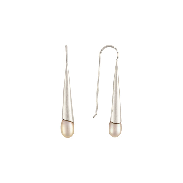 Long & Lean Pearl Drops in Silver