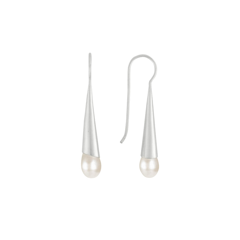 Long & Lean Pearl Drops in Silver