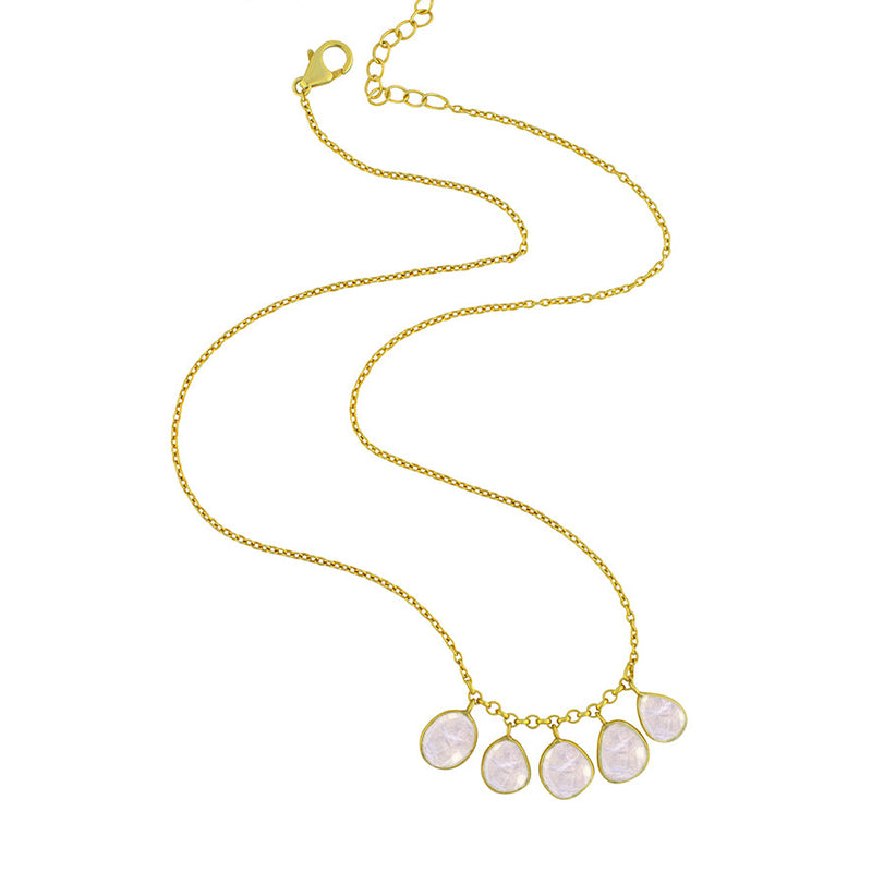 Moon Drops Necklace in Gold