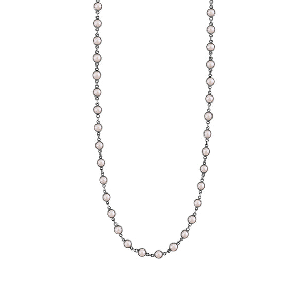 Linked Many Moons Necklace in Pearl & Antiqued Silver