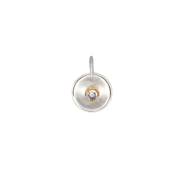 Natural Talent Birthstone Charm Pendant - April/Clear Quartz