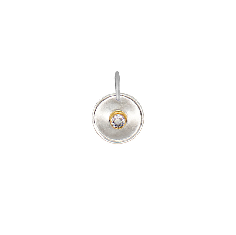 Natural Talent Birthstone Charm Pendant - April/Clear Quartz