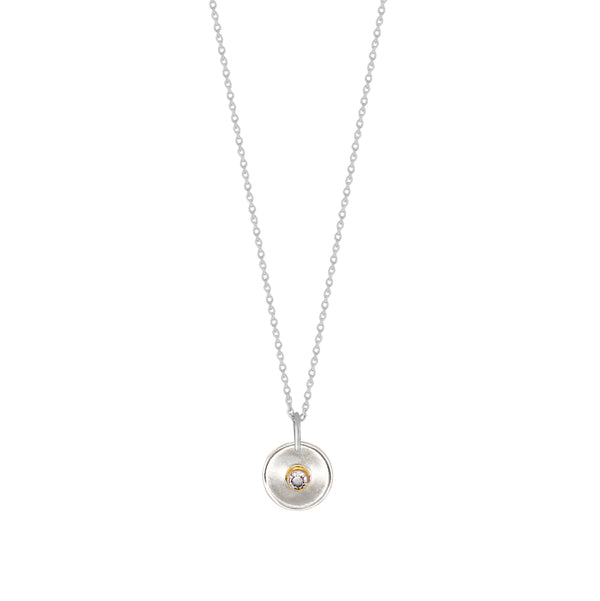 Natural Talent Birthstone Charm Necklace - April/ Clear Quartz