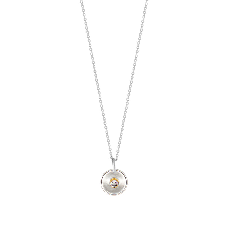 Natural Talent Birthstone Charm Necklace - April/ Clear Quartz