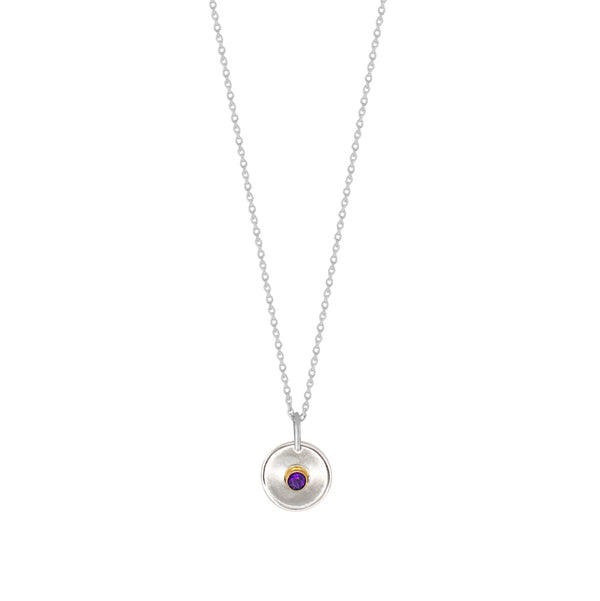 Natural Talent Birthstone Charm Necklace - February/ Amethyst