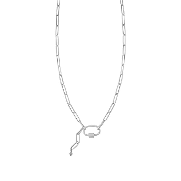 Carabiner Paperclip Chain Necklace in Silver