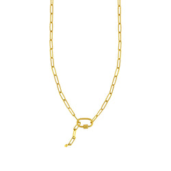 Carabiner Paperclip Chain Necklace in Gold