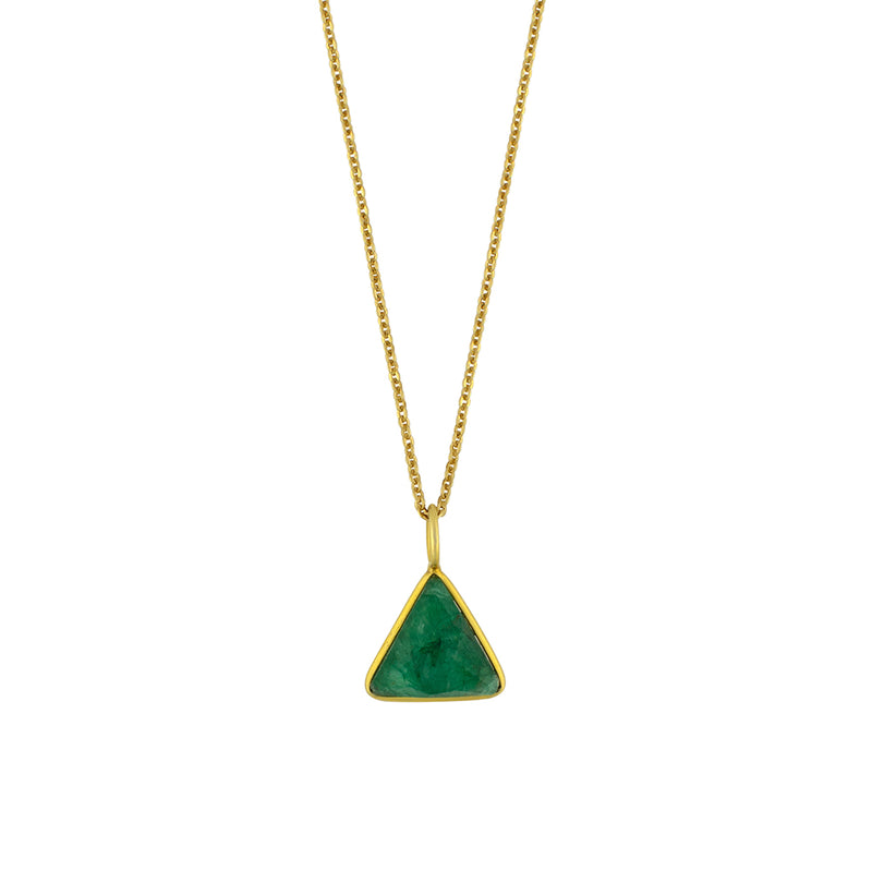 Triad Necklace in Emerald & Gold