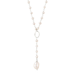 In My Orbit Necklace in Pearl & Silver