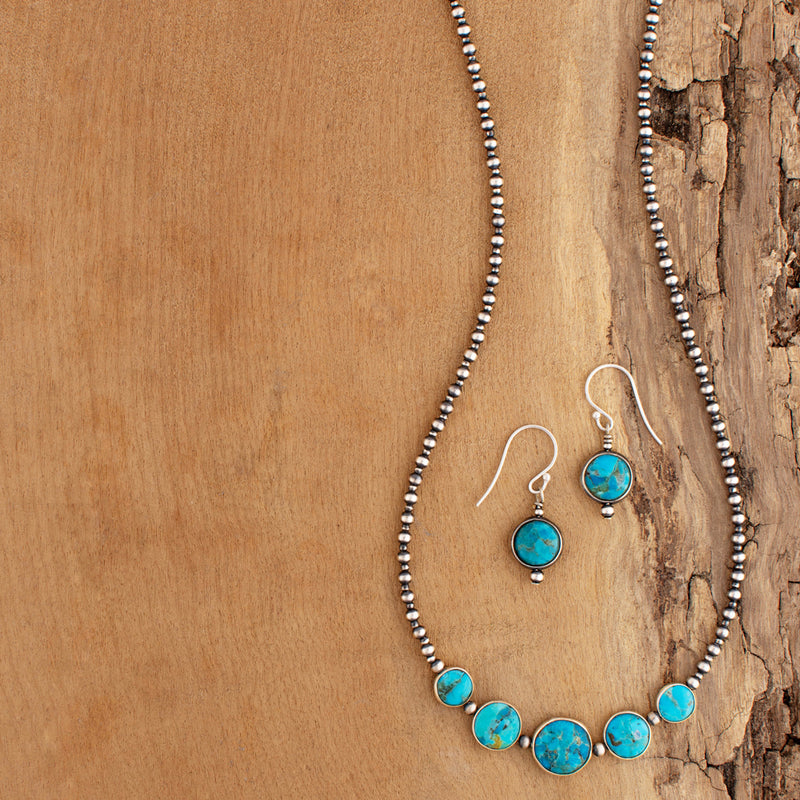 Turquoise Coin Bonfire Earrings  | Available to Ship March 7, 2025