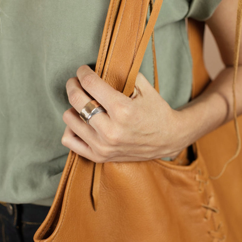 Embrace Ring in Bronze and Silver