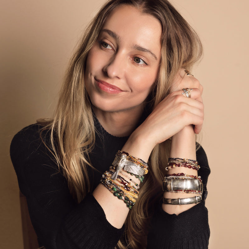 Pyrite's Booty Bracelet in Ruby Zoisite Coins