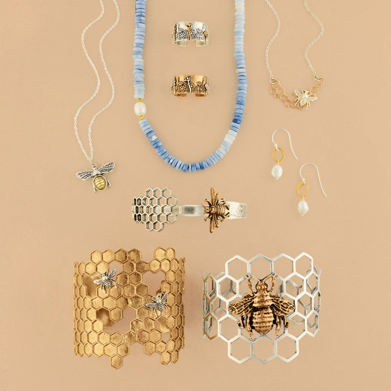 Honeycomb & Bee Necklace