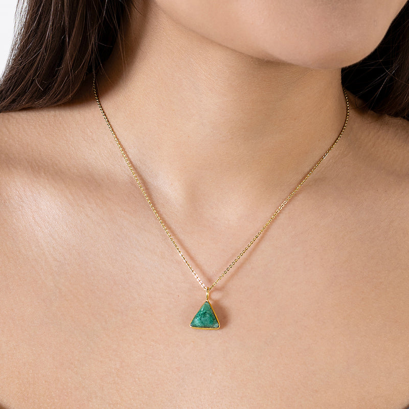 Triad Necklace in Emerald & Gold