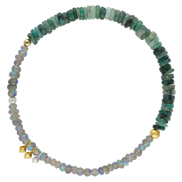 Pyrite's Booty Bracelet in Natural Emerald & Labradorite | Available to Ship September 12, 2024