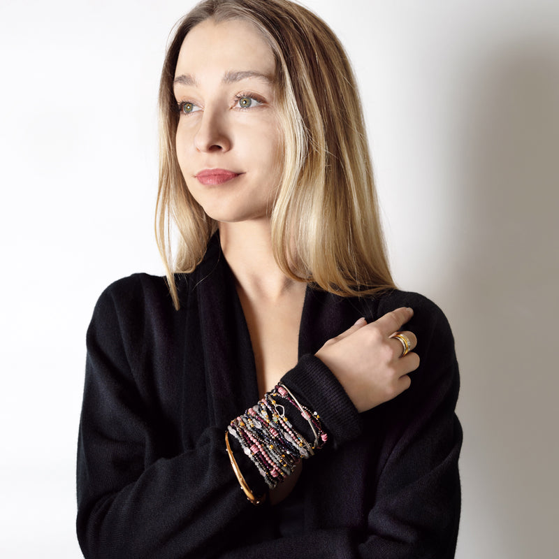 Pyrite's Booty Bracelet in Shaded Onyx & Heart Ring