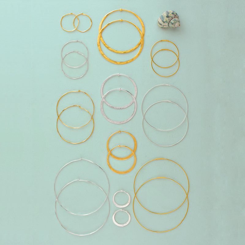 Wafer Wire Endless Hoops in Gold - 1 1/2"