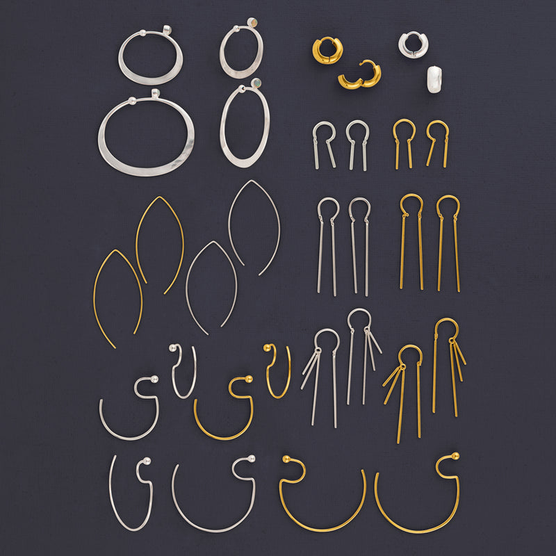 Illusion Threader Hoops in Gold - Small