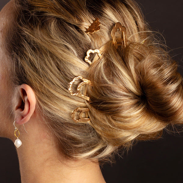 Trefoil Hair Pin in Bronze - Large