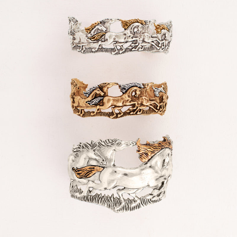 Wild and Free Cuff-Narrow in Bronze with Silver Accents