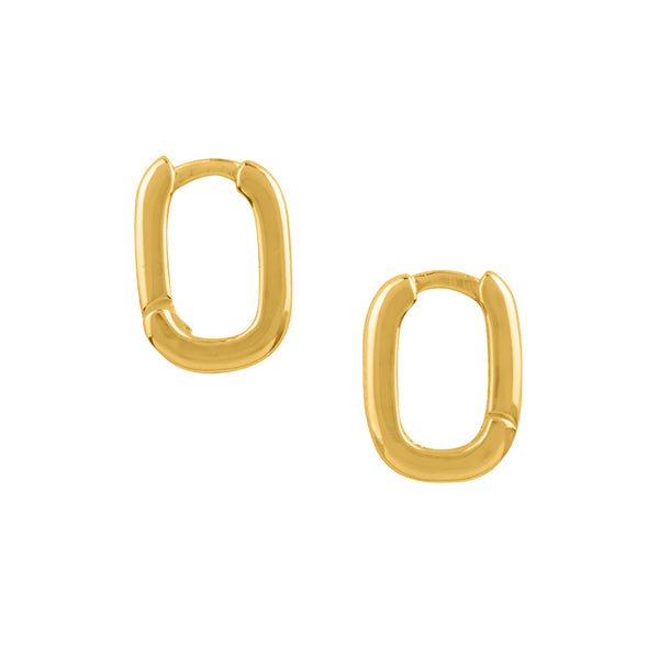 Rectangle Clicker Hoops in Gold