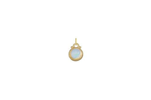 October -- Opalesque Moonstone Birthstone Charm in Gold
