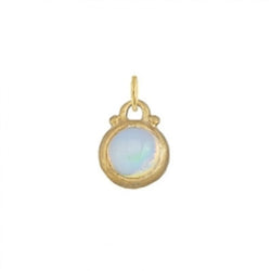 October -- Opalesque Moonstone Birthstone Charm in Gold