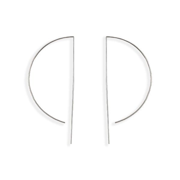 D Wire Hoop Earrings in Silver - 3 ½"