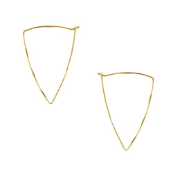 Isosceles Triangle Hoop Earrings in Gold