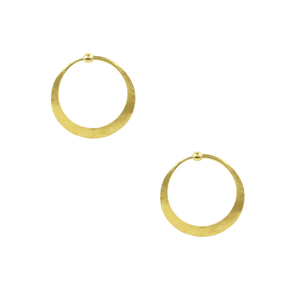 Hammered Hoops in Gold - 1"