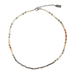 Shaded Moonstone and Sterling Beaded Strand Necklace- Short