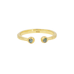 Soufflé Stone Stacker Ring in Chrysocolla and Gold