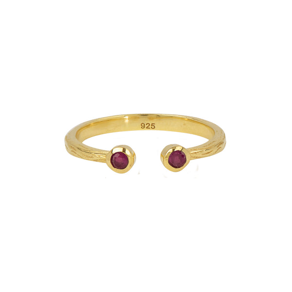 Soufflé Stone Stacker Ring in Ruby and Gold