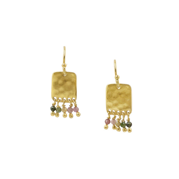 Dancing Tourmaline Earrings in Gold