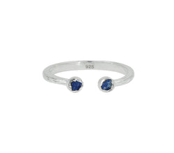 Soufflé Stone Stacker Ring in Lapis and Silver