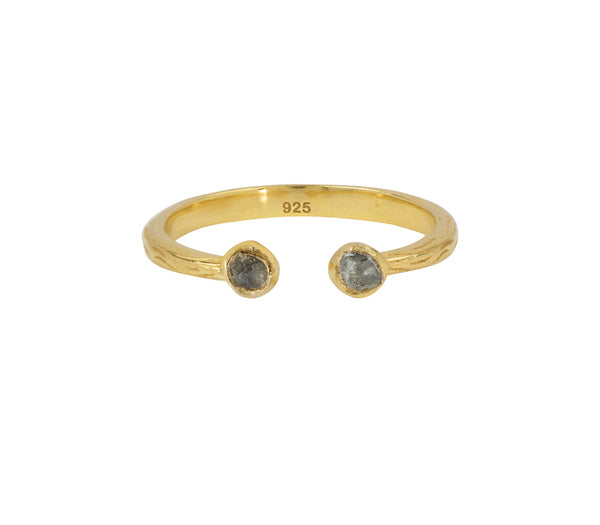 Soufflé Stone Stacker Ring in Labradorite and Gold