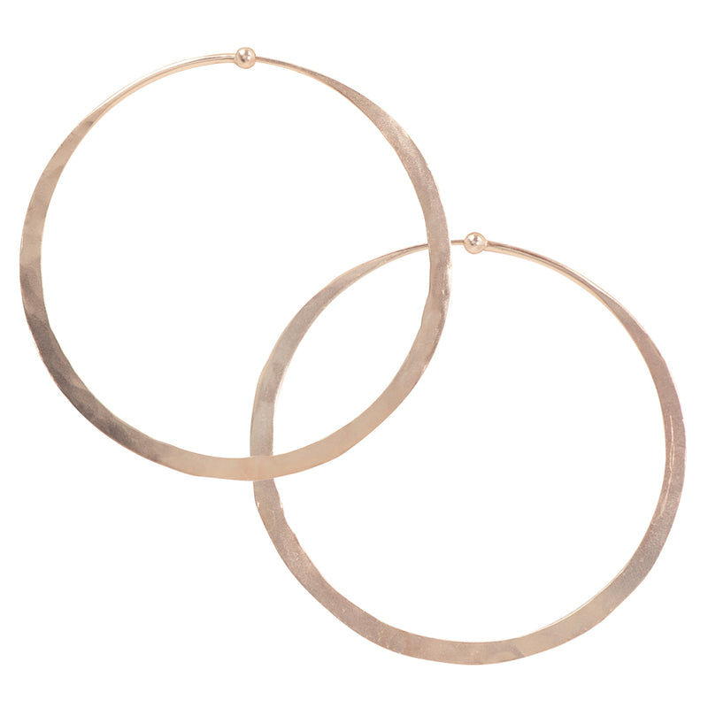 Hammered Hoops in Rose Gold - 2 1/2"