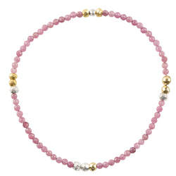 Pyrite's Booty Bracelet in 2mm Pink Tourmaline