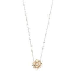 Petite Open Heart Mandala Necklace in Bronze