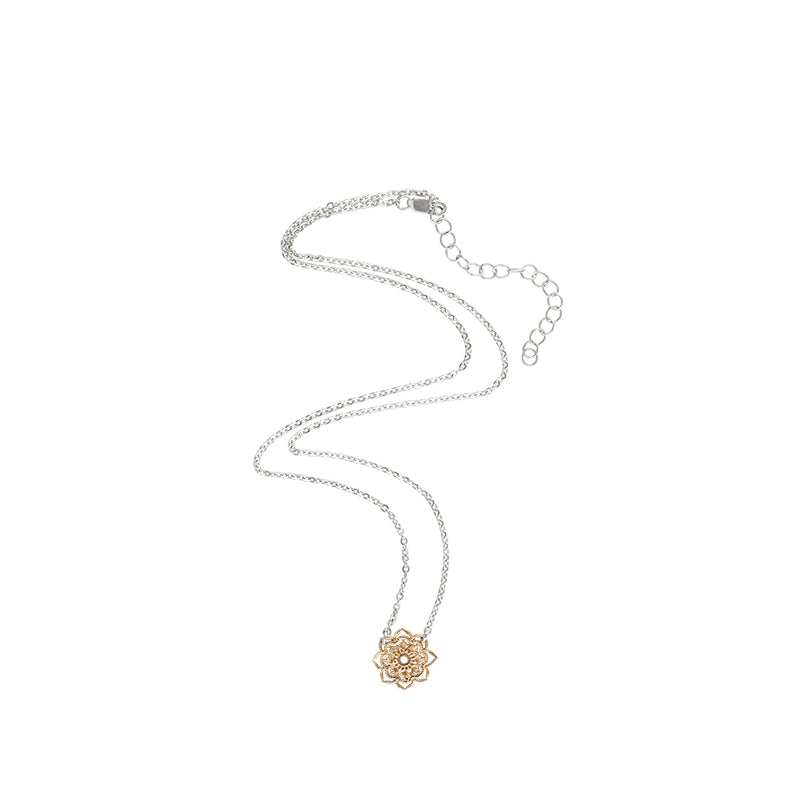 Petite Open Heart Mandala Necklace in Bronze