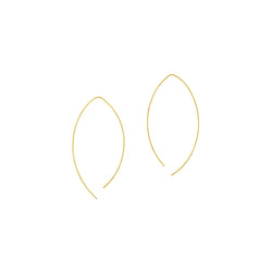 Wafer Wire Curve Earring in Gold - 1 1/2"