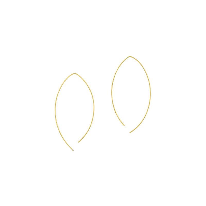 Wafer Wire Curve Earring in Gold - 1 1/2"