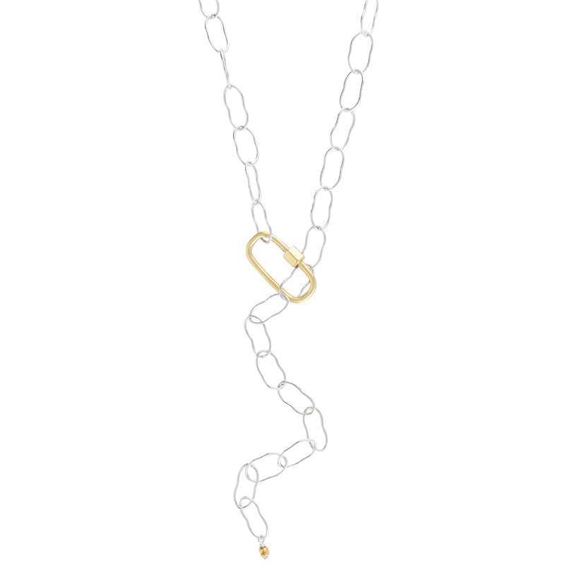 Carabiner Necklace in Silver and Gold