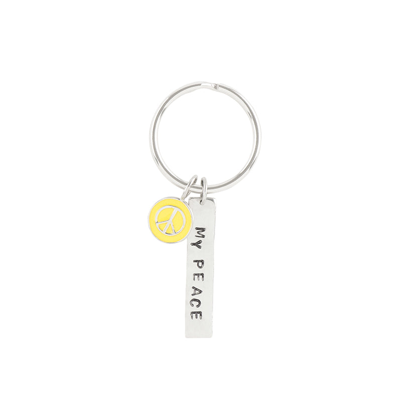Sterling Charmed Keychain - "My Peace"