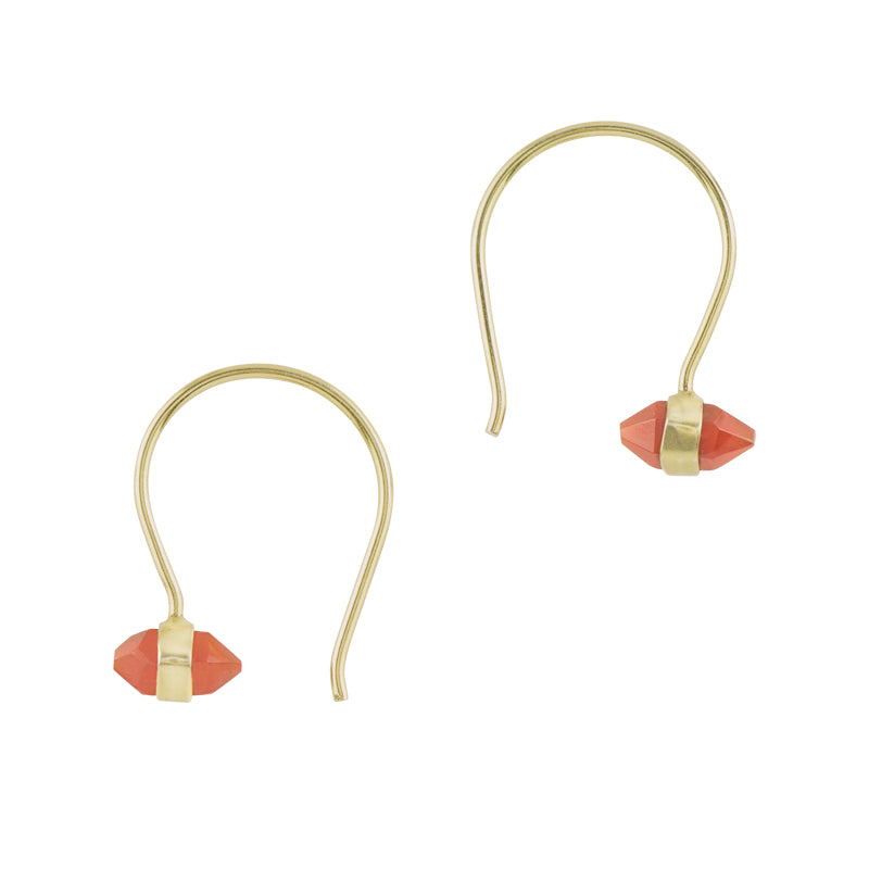 Stone Lure Hooks in Gold and Carnelian
