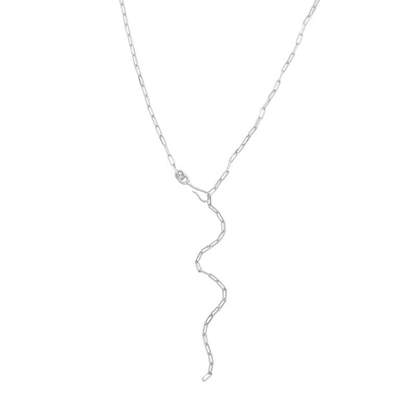Paperclip Chain Necklace in Silver - Petite Link - 22"